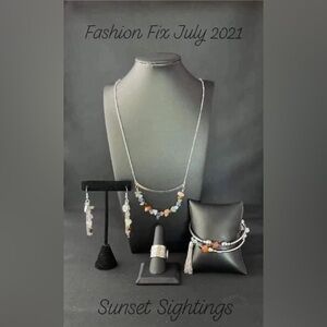 Costume Jewelry-Sunset Sightings Multicolor Necklace and Earring Set